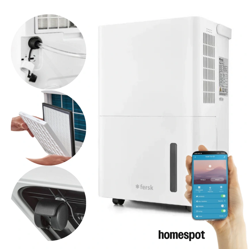 Fersk Torr biały - osuszacz powietrza z oczyszczaczem