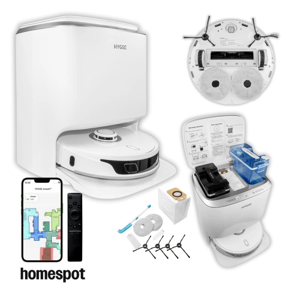Hysge Smart2 robot sprzątająco mopujący ze stacją samoporóżniającą woda czysta brudna osobno